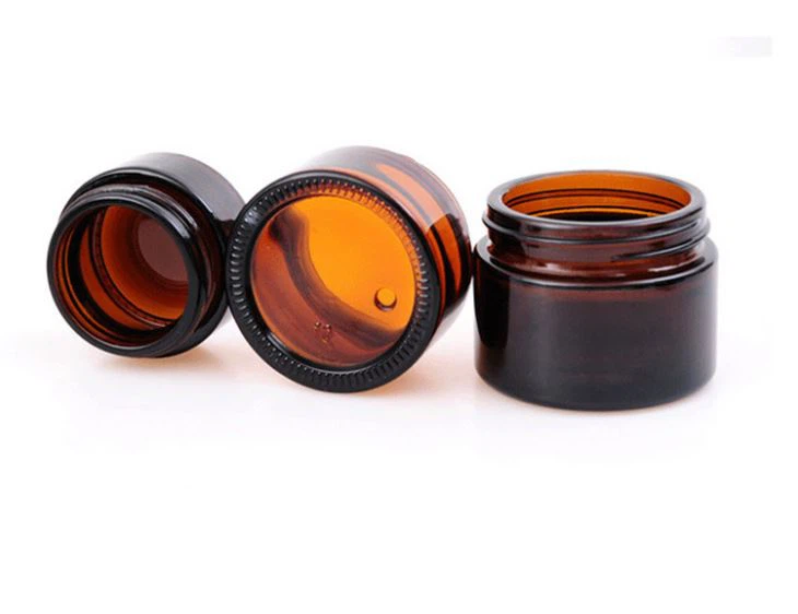 Amber Glass Cream Jar