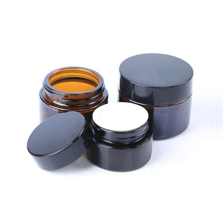 Amber Glass Cream Jar
